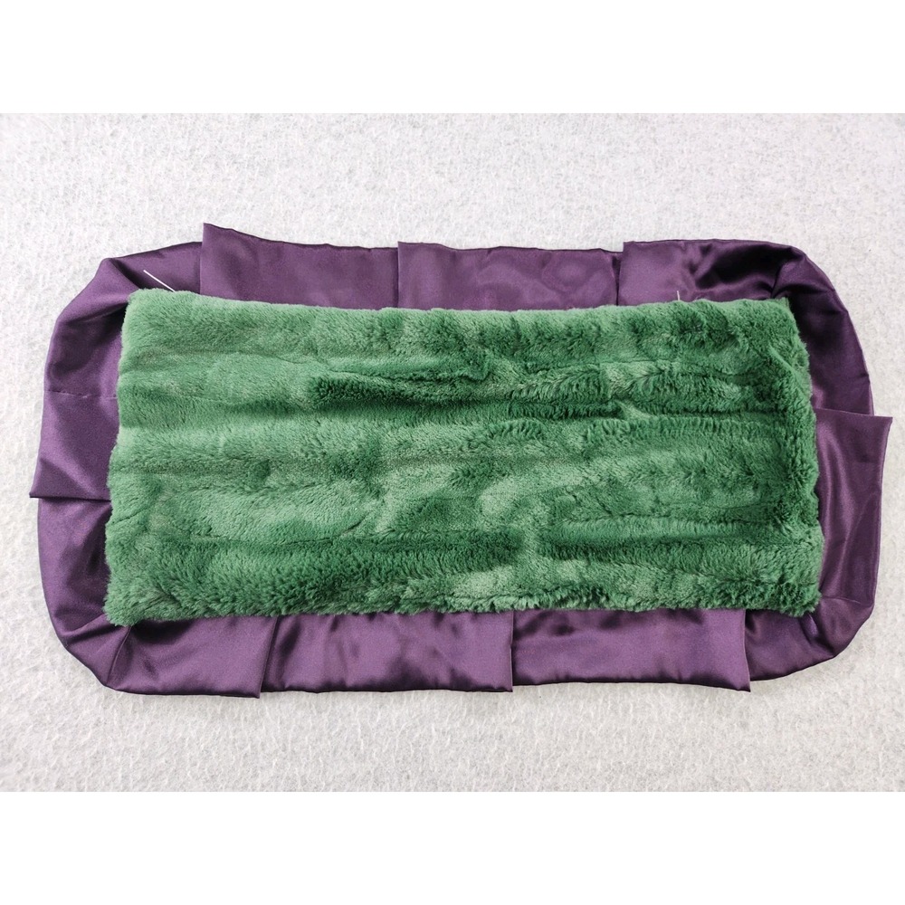 Minky Couture Ultra Plush‎ Mini Baby Security Blanket Purple Satin Trim 20"x12" - Picture 5 of 7